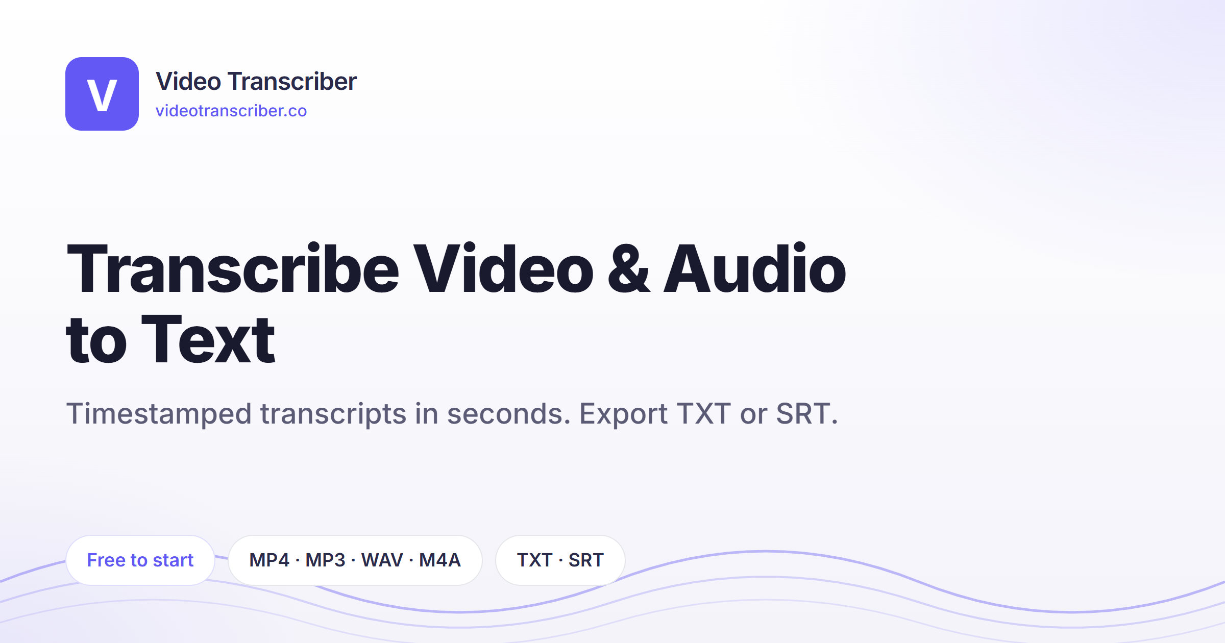 Video Transcriber — Transcribe Video & Audio to Text Free